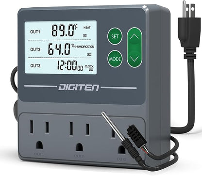 Dual Probe Temperature & Humidity Controller, Independent Sensors