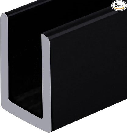 Brixwell SDCD38MBL-CCP24-XCP5 Matte Black 3/8" Fixed Panel Shower Door Deep