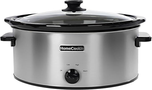 HOMECOOKIN 7 Quart Slow Cooker Oval Manual Pot Food Warmer