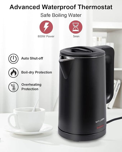 0.8L Electric Kettle Stainless Steel, 800 Watts Small Electric Kettle 27 Ounce