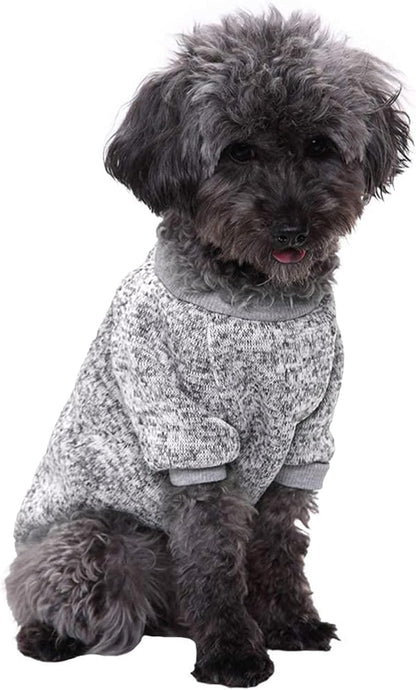 Jecikelon Dog Clothes Dogs Sweater Soft Puppies Clothing Winter Puppy Sweaters Warm Outfit for Dogs Small XXS XS Cat Apparel (X-Small, Grey)
