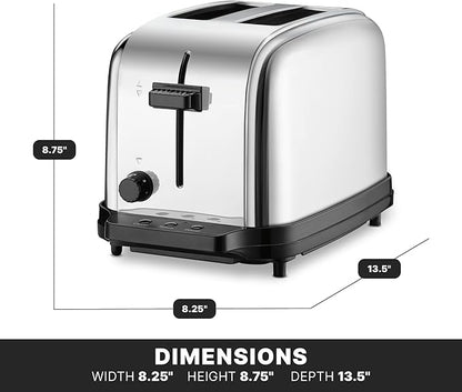 Waring Commercial WCT702 2-Slice Commercial Light Duty Pop-Up Toaster, 5-15