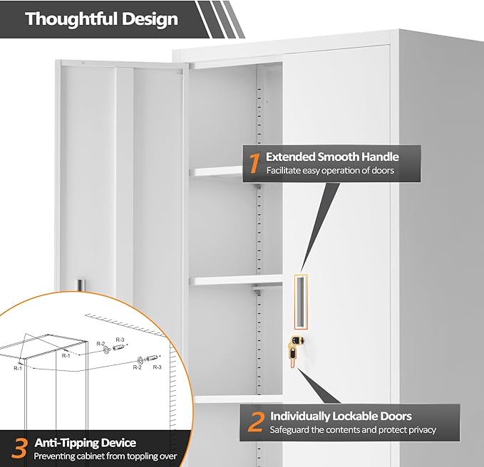 VINGLI Rolling Metal Storage Cabinet