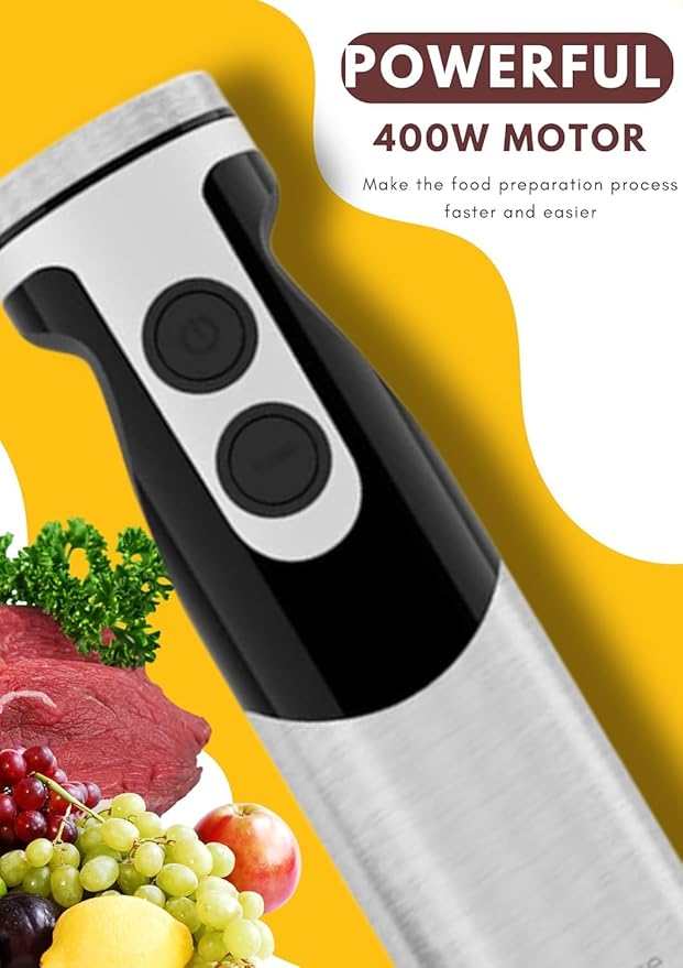 MegaWise Pro Titanium Reinforced 5-in-1 Immersion Hand Blender, Powerful 400W