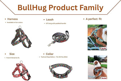 Adjustable Dog Harness– No Pull, No Choke – for English Bulldogs, French Bulldogs, Pugs & Broad-Chested Breeds – Easy, Safe Walks (Donuts, Medium)