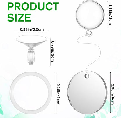 3Pcs Betta Fish Exercise Ring and Mirror Set 1 Mirror with Floating Ball 2 Exercise Training Rings Toy Betta Ring Enrichment Toys Floating Mirrors Balls Resting Spot Fishing Tank Accessories for Fish