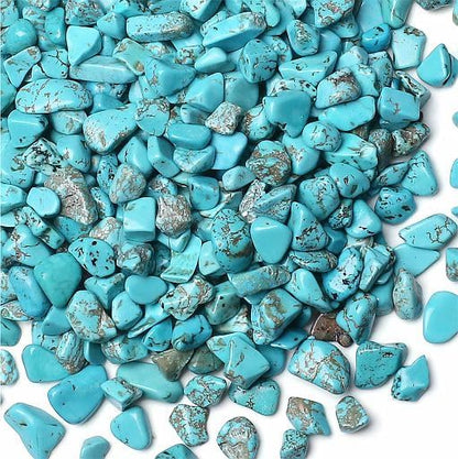 YATOJUZI Turquoise 1LB Aquarium Gravel Rocks Bulk Wholesale Tumbled Crystals Stones Chips Crushed Reiki Energy Balancing Gemstones for Planters Vase Filler Fountain Fish Tank Potted Decor
