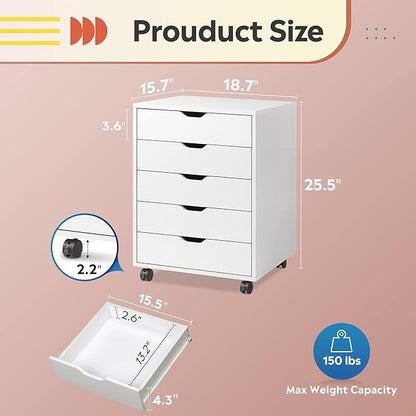 DEVAISE 5-Drawer Chest, Wood Storage File Cabinet