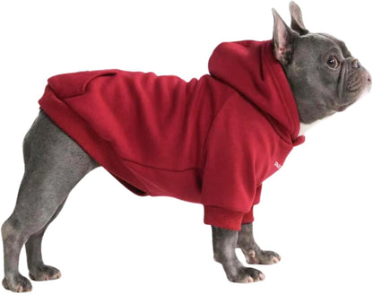 Spark Paws Dog Hoodie – Premium Dog Sweater for Small, Medium, and Large Dogs | Warm Outfits for French Bulldogs, Pitbull, Puppy, Winter Jacket Alternative - Burgundy - XL
