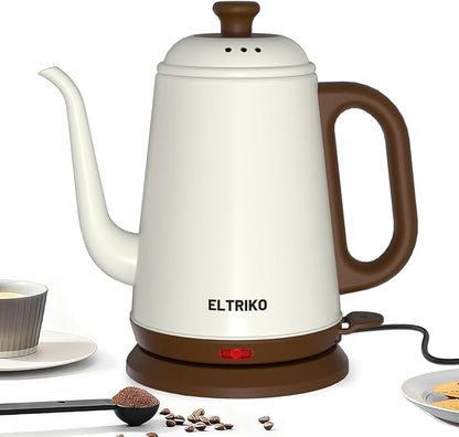 Gooseneck Electric Kettle, 1L Water Boiler, Pour Over Coffee & Tea, 1000W Fast
