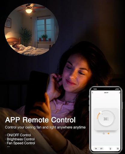 GHome Smart Dimmer Switch with 4-Speed Ceiling Fan Control, Ceiling Fan and