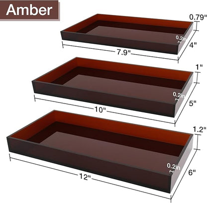 Acrylic Tray 5mm Thicken 10x5'' Decorative Serving Tray for Bathroom, Toilet Tank, Sink Countertop, Living Room,Dresser, Coffee Table