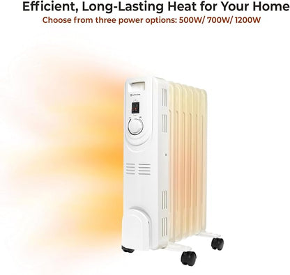 Comfort Zone Electric Oil-Filled Radiant Radiator Space Heater, Never Refill