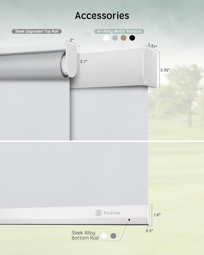 Yoolax Motorized Blinds with Remote, Automatic Window Shades Work with Alexa