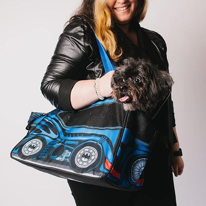 Buckle-Down DC Comics Batman Bag, Pet Carrier, Bat Mobile Car, Polyester Canvas, (IPC-BMIS) 17.5" L x 11.0" W x 12.0" H