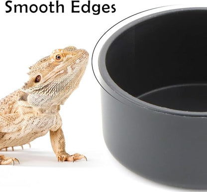 10 Pcs Small Reptile Water Bowl Food Dish Feeding Bowl for Spider Gecko Lizard Horned Frog Turtle Snake (Black)