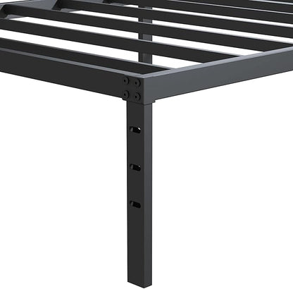 Heavy Duty Narrow Twin Bed Frame No Box Spring Needed, 14 Inch Metal Platform Narrow Twin Bed Easy Assembly, Noise Free, 30x75 Inch, Black