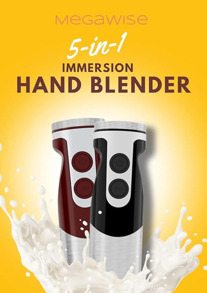 MegaWise Pro Titanium Reinforced 5-in-1 Immersion Hand Blender, Powerful 400W