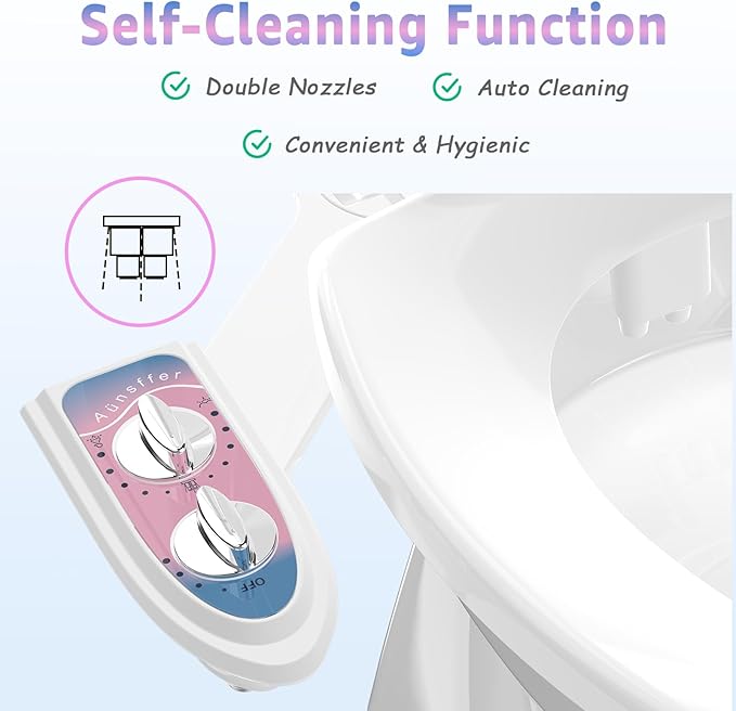 Toilet Bidet Attachment for Toilet, No-Electric Fresh Cold Water