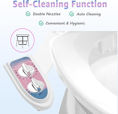Toilet Bidet Attachment for Toilet, No-Electric Fresh Cold Water