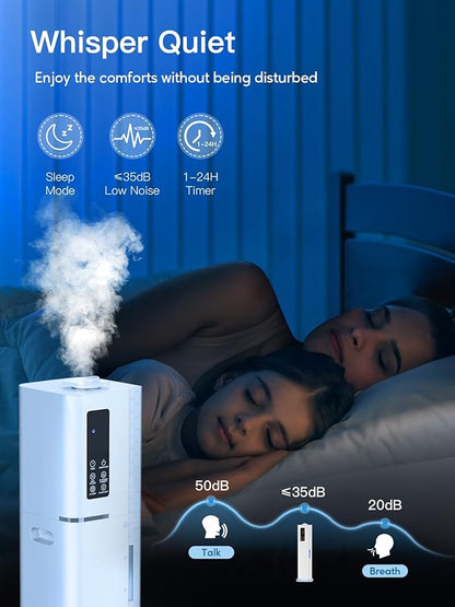 Zeova 10L/2.64Gal Humidifiers for Bedroom, Top Fill Quiet Ultrasonic Cool Mist