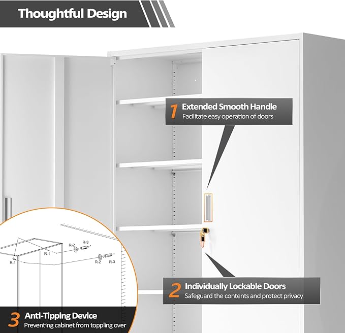 VINGLI Large Metal Storage Cabinet