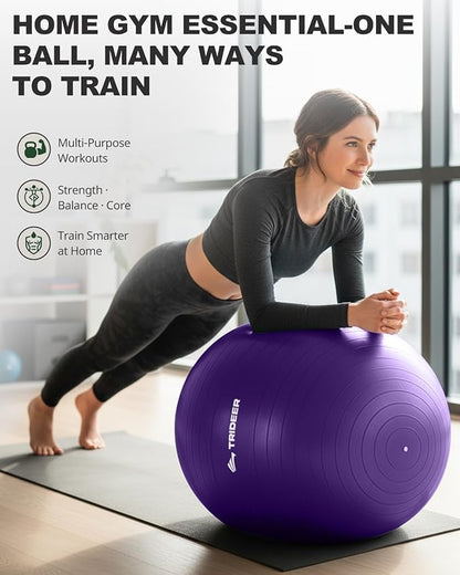 Trideer Exercise Ball for Yoga, Pilates & Fitness – Stability Ball Equipment