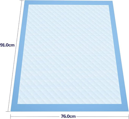 Powools Ultra Thick Bed Pads, 36 x 30 in, 6-Layer, Leak-Proof, 100-Pack | Disposable Adult & Pee Pads for Dogs, Super Absorbent, Quick-Dry, Skin-Friendly, Disposable Changing Pads for Baby