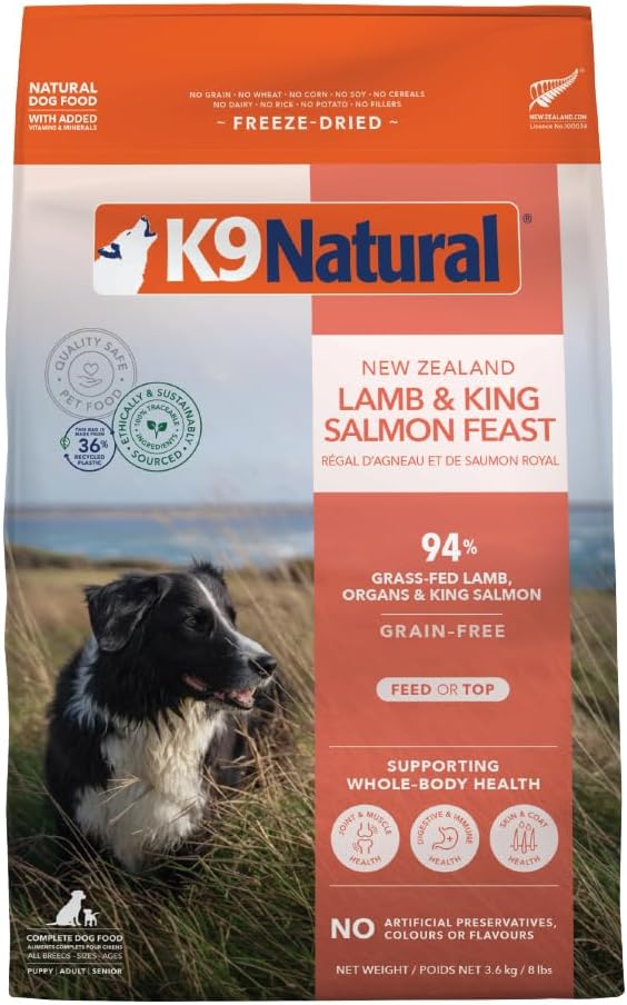 K9 Natural Freeze-Dried Dog Food Lamb & King Salmon Feast 8lb
