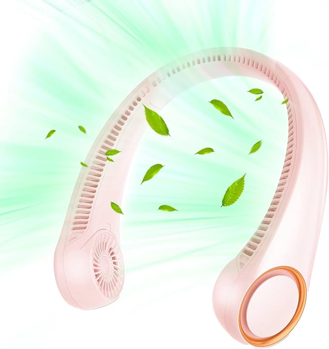 Portable Neck Fan, Hands Free Bladeless Fan, 360° Cooling Personal Fan