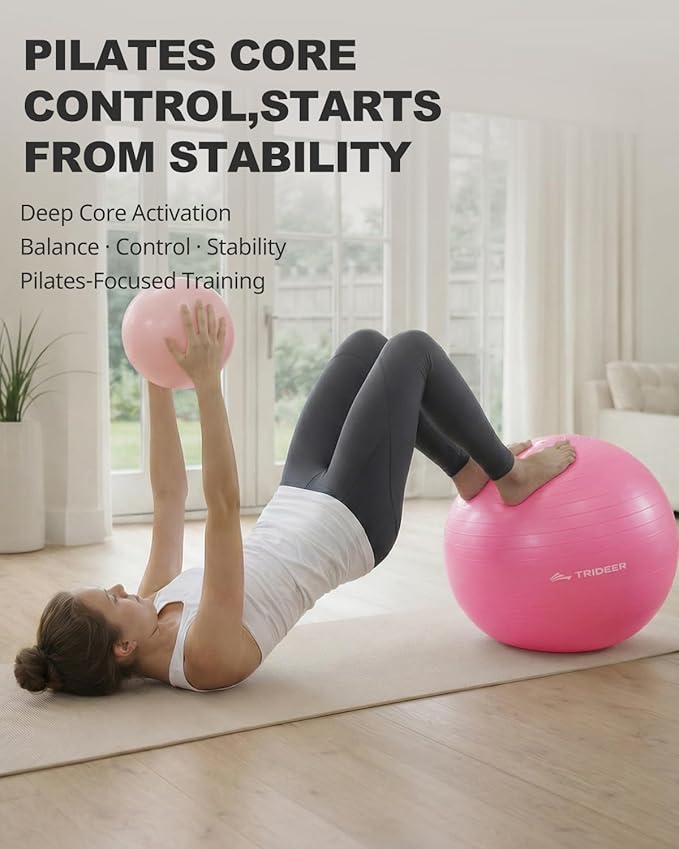 Trideer Exercise Ball for Yoga, Pilates & Fitness – Stability Ball Equipment