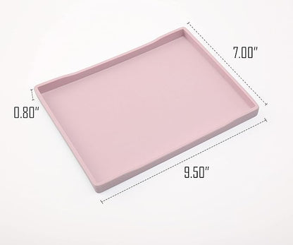 Pink Small Serving Tray (9.5 x 7 inch), Countertop Organizer for Bathtub Bathroom Vanity Items, Serving Accessory, Coffee, Drinks, Tea, Party, Spa, Perfume and Display Use.