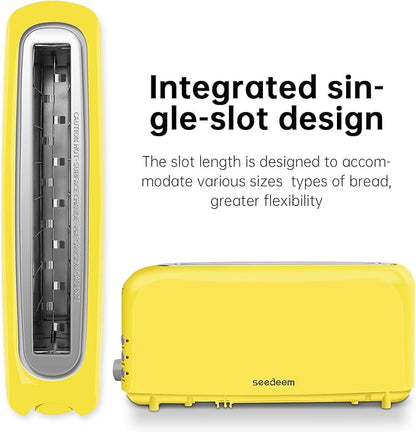 SEEDEEM 2 Slice Slim Toaster, Single 10" Long Slot Toaster Fits Bagels &