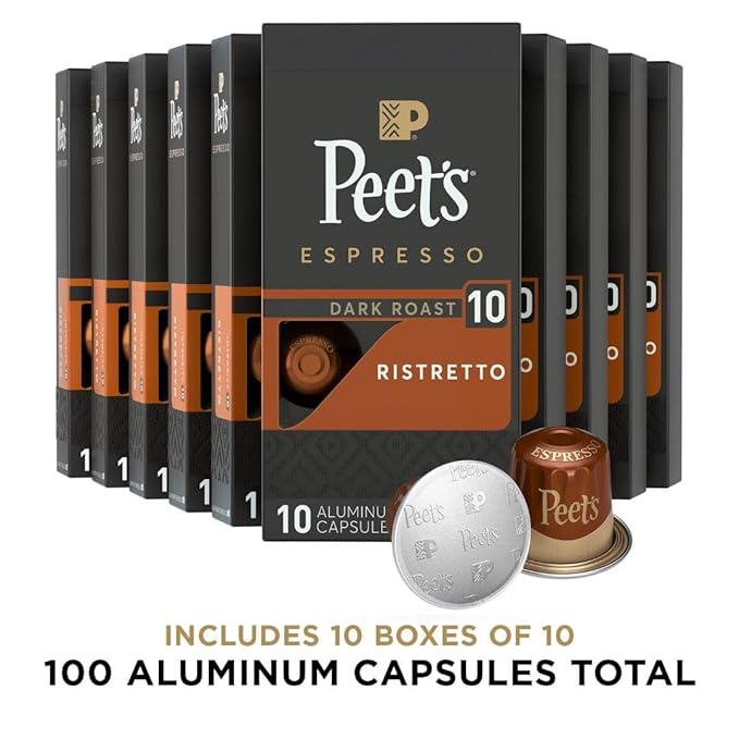 Peet's Coffee, Dark Roast Espresso Capsules, Compatible