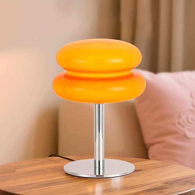 Vintage Mushroom Lamp, Dimmable Bedside Table Lamp