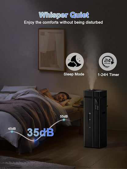 Zeova 13L/3.4Gal Humidifiers for Bedroom, Ultrasonic Warm & Cool Mist