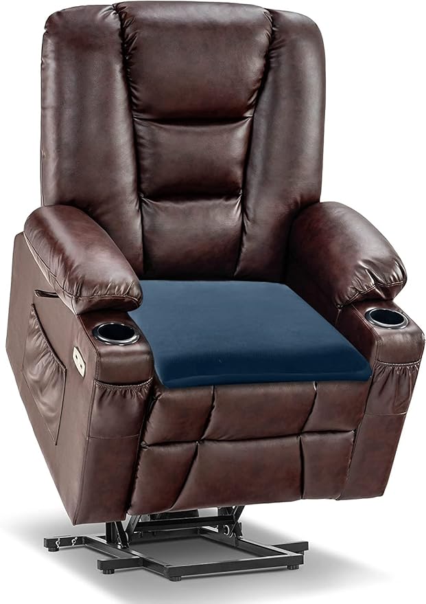 Sigmat Recliner Cushion for Elderly with Memory Foam 20x20x3 Inches Large Square Seat Cushion for Recliner Chair, Floor Pillow, Truck Seat Cushion Navy