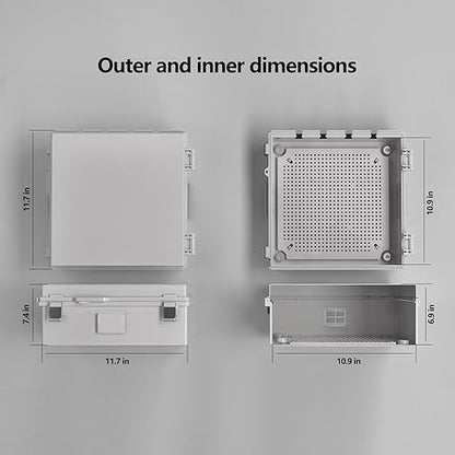 ABS Electrical Junction Box, Ventilated Design, Cable Grommets, IP65 Waterproof