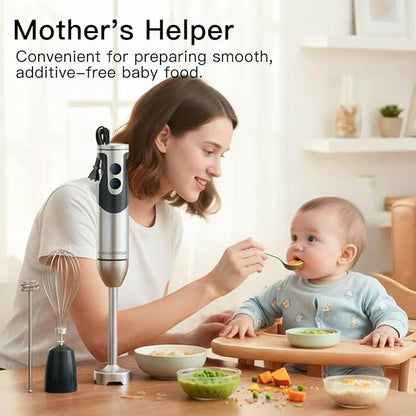 MegaWise Stainless Steel Titanium Reinforced 3-in-1 Immersion Hand Blender