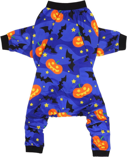 HDE Dog Pajamas One Piece Jumpsuit Lightweight Dog PJs Shirt for M-3XL Dogs Starry Pumpkins - 2XL