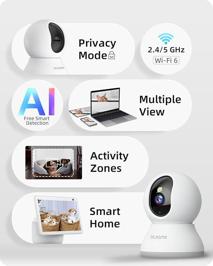 blurams 5G Cameras for Home Security, 2K Pet Camera