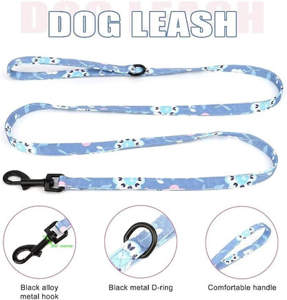 Beirui Cute Dog Collars,Harnesses,Leashes Set, Floral Pattern, Purple,XXS | Girl Dog Harness Set with Flower, Adjustable and Soft Mesh Lining, For Puppies Small & Extra Small Dogs Daily Walks