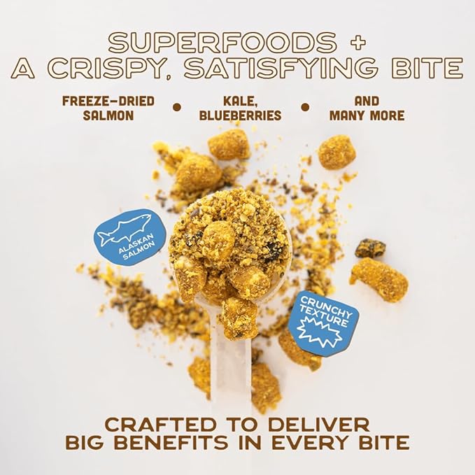 Smart Cookie Natural Dog Food Topper - Superfood - Salmon Dog Meal Mixer for All Ages - Food Topper for Picky Eaters and Boosting Nutrition - Non GMO, Made in The USA - 7 oz Bag (15 Day Supply)