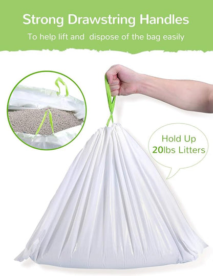 Cat Litter Liners Large, Jumbo Drawstring Extra Durable Pet Cat Pan Liners Extra-Thick Kitty Litter Box Bag-24 Count 36" x 19"