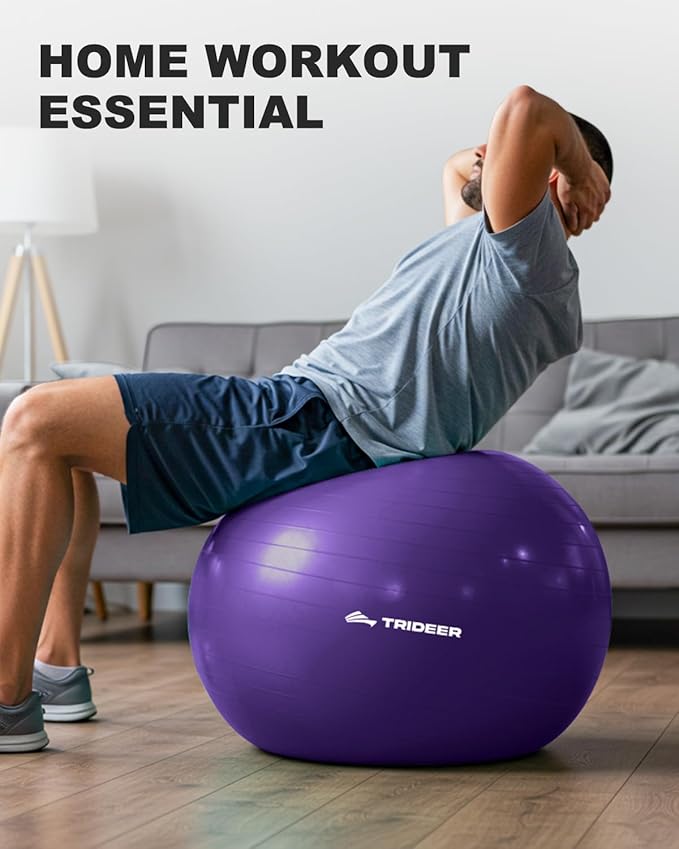 Trideer Exercise Ball for Yoga, Pilates & Fitness – Stability Ball Equipment