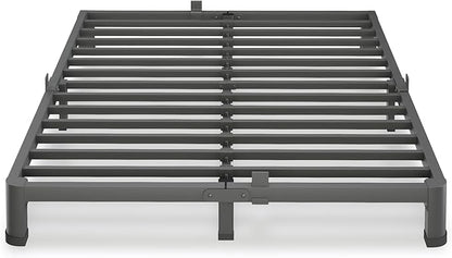 4 Inch King Size Bed Frame, 3500Lbs Heavy Duty Metal Platform with Round Corner Legs Mattress Slide Stopper, Steel Slat Support No Box Spring Needed, Noise Free, Non-Slip, Easy Assembly
