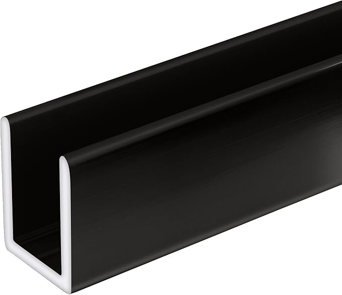 Brixwell SDCD38GM-CCP48 Gun Metal 3/8" Fixed Panel Shower Door Deep U-Channel