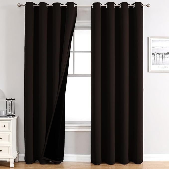 ChrisDowa 100% Blackout Curtains 120 inch Long