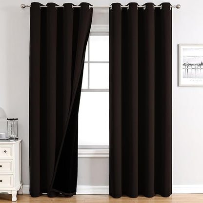 ChrisDowa 100% Blackout Curtains 120 inch Long