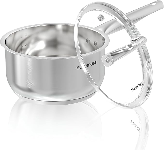 SUNHOUSE – 3 Quarts Stainless Steel Sauce Pan
